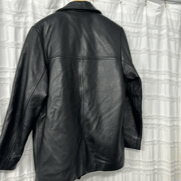 DANIER BLACK LEATHER COAT - Picture 4 of 12